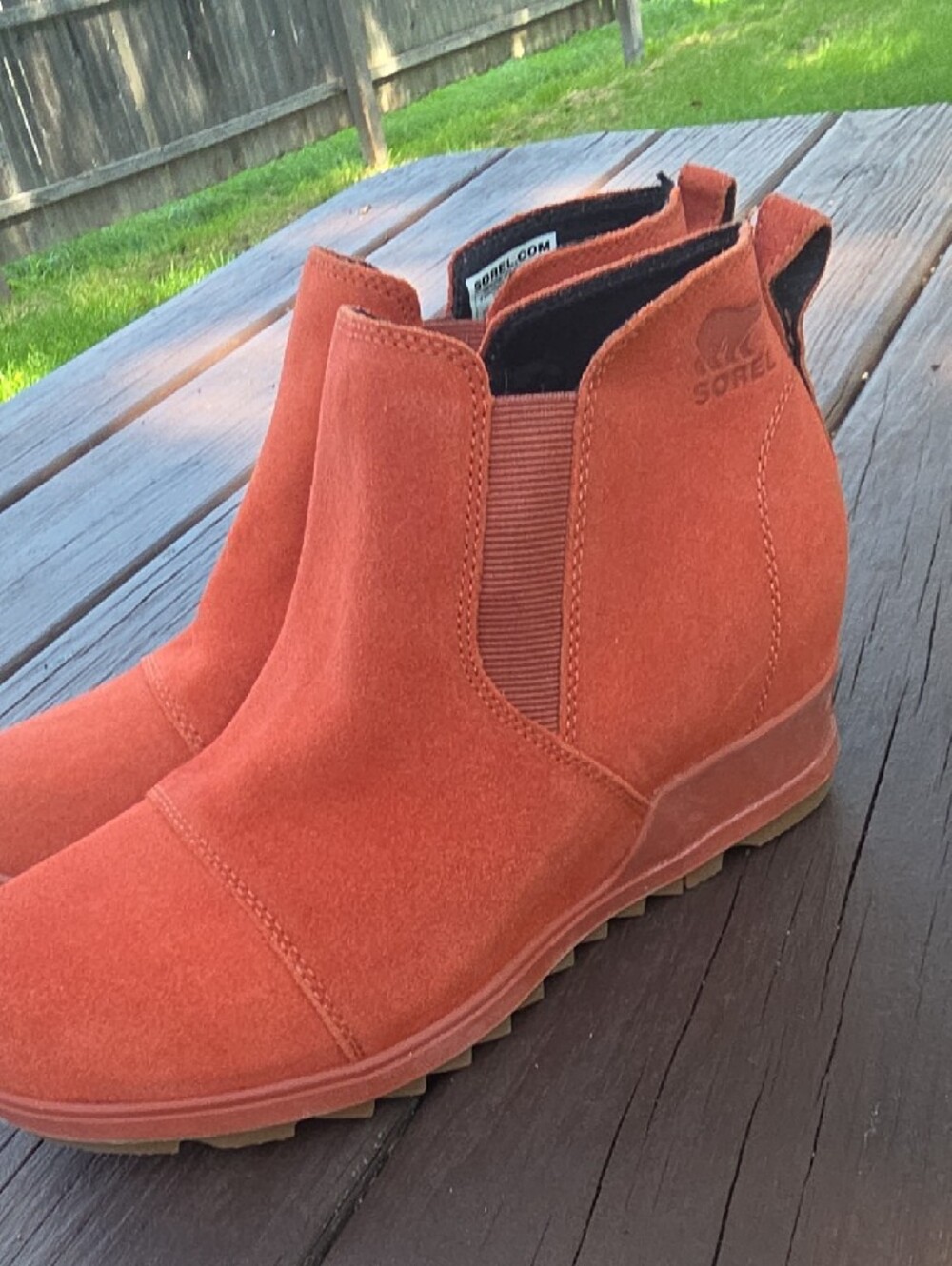 Sorel Women's Rust Orange Suede Chelsea Ankle Boots, Size 9 - Picture 6 of 7